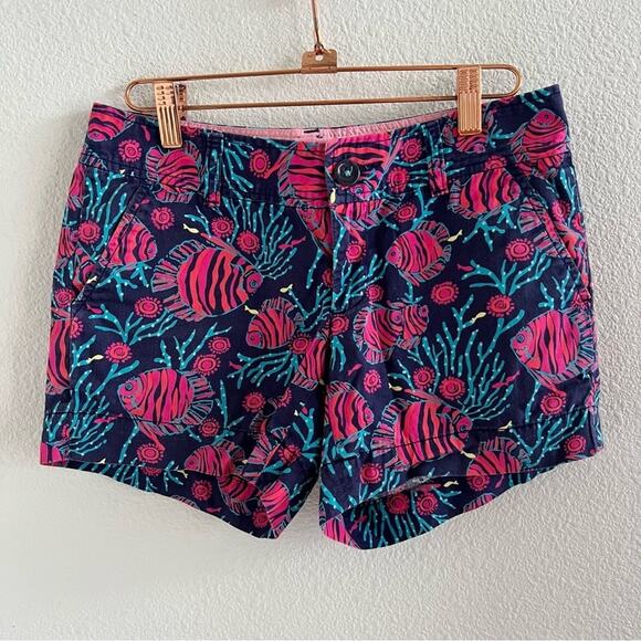 Lilly Pulitzer Pants - Lilly Pulitzer Callahan Shorts Navy Jammin' Fish Tropical Playful 0